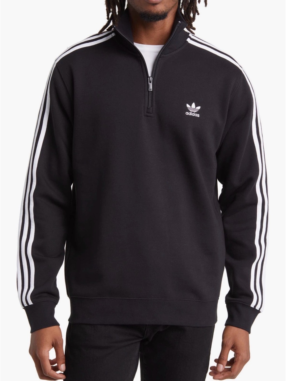 Men’s Adidas Originals Three Stripe Half Zip Pullover Size Large